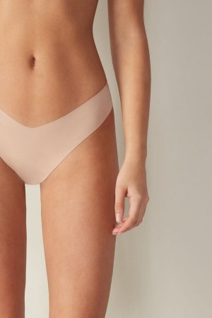 Intimissimi 80s-style Brazilian Panties In Ultralight Microfiber Beige | SN-ITMSM57427