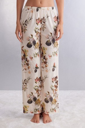 Intimissimi Autumn Botanics Pants In Supima® Ultrafresh Bomull Beige | SN-ITMSM58226