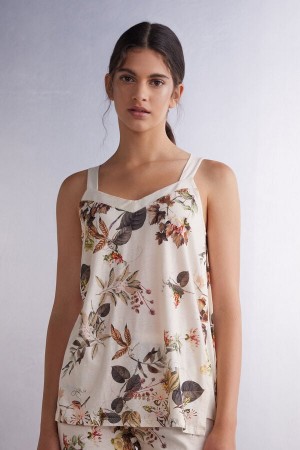 Intimissimi Autumn Botanics Top In Supima® Ultrafresh Bomull Beige | SN-ITMSM58369