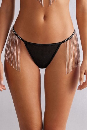 Intimissimi Baby I Am A Star String Thong Svarte | SN-ITMSM57764