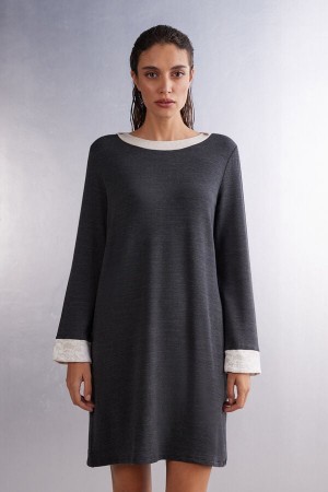 Intimissimi Baby It’S Cold Outside Modal And Ull Nightshirt Grå | SN-ITMSM58413
