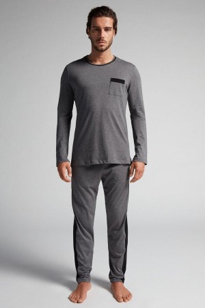 Intimissimi Basic Supima® Bomull Pajama Pant Set Mørke Grå | SN-ITMSM58705
