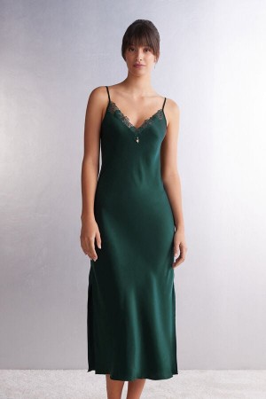 Intimissimi Be Your Own Muse Silk Nightgown Grønn | SN-ITMSM57847