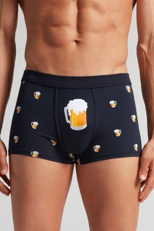 Intimissimi Beer Boxers In Fresh Supima® Bomull Blå | SN-ITMSM58516