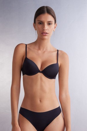 Intimissimi Bellissima Push-up Bra In Ultralight Microfiber Svarte | SN-ITMSM56773