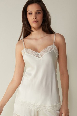 Intimissimi Blonder And Silk Top Hvite | SN-ITMSM57919