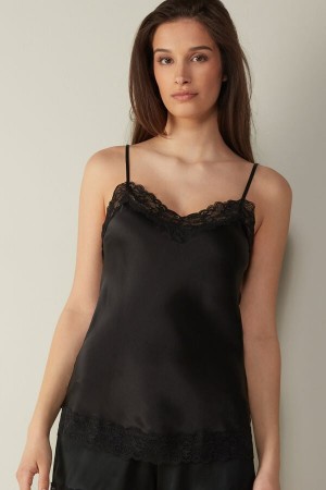 Intimissimi Blonder And Silk Top Svarte | SN-ITMSM57916