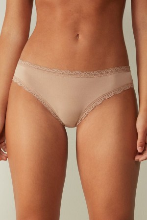 Intimissimi Bomull And Blonder Panties Beige | SN-ITMSM57558