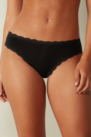 Intimissimi Bomull And Blonder Panties Svarte | SN-ITMSM57563