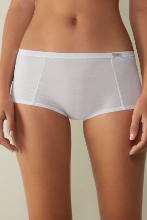 Intimissimi Bomull Boyshorts Hvite | SN-ITMSM57651