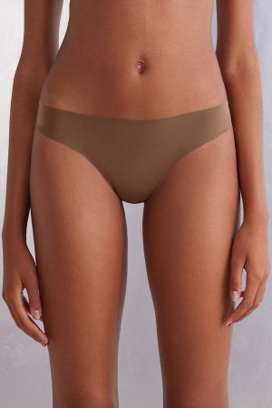 Intimissimi Brazilian Panties In Seamless Ultra Light Microfiber Beige | SN-ITMSM57424