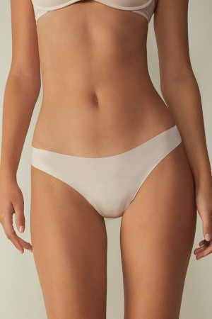 Intimissimi Brazilian Panties In Seamless Ultra Light Microfiber Beige | SN-ITMSM57413