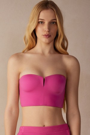 Intimissimi Bustier Bra Top In Ultralight Microfiber Rosa | SN-ITMSM56865