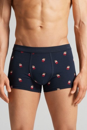 Intimissimi Candy Bar Boxers In Stretch Supima® Bomull Blå | SN-ITMSM58521