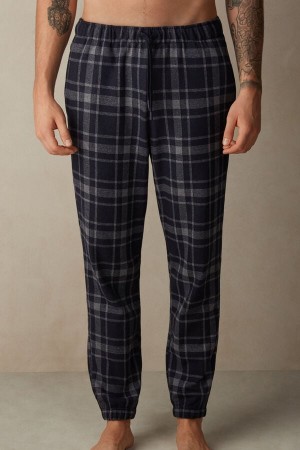 Intimissimi Check Tricot Full Length Pants Blå | SN-ITMSM58757