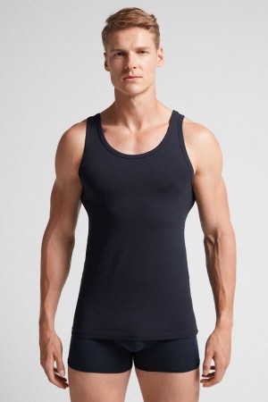 Intimissimi Crew Neck Tank Top Blå | SN-ITMSM58613