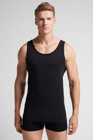 Intimissimi Crew Neck Tank Top Svarte | SN-ITMSM58612