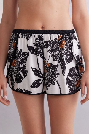 Intimissimi Delicious Viscose Satin Shorts Svarte | SN-ITMSM58380