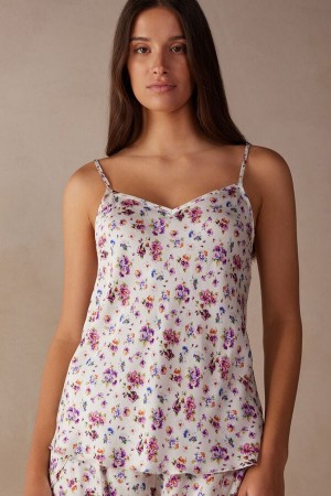 Intimissimi Dreaming Of Spring Satin Top Multicolor | SN-ITMSM58343