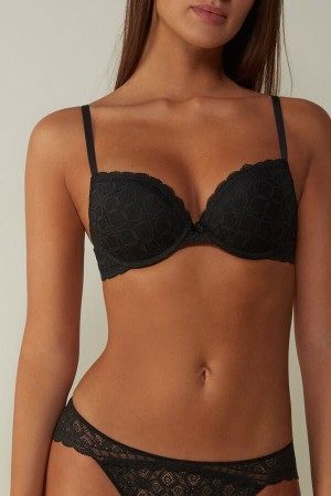 Intimissimi Elettra Super Push-up Bra In Blonder Svarte | SN-ITMSM57142