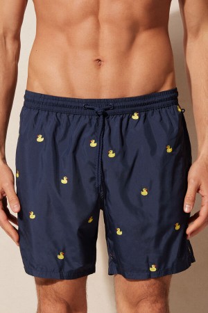 Intimissimi Embroide Duck Swim Trunks Blå | SN-ITMSM58776
