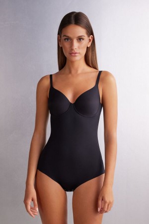 Intimissimi Francesca Bodysuit In Ultralight Microfiber Svarte | SN-ITMSM57872