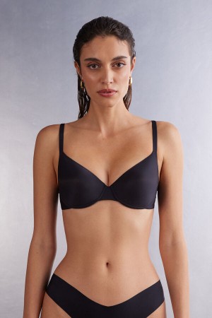 Intimissimi Francesca Ultralight Microfiber Balconette Bra Svarte | SN-ITMSM56426