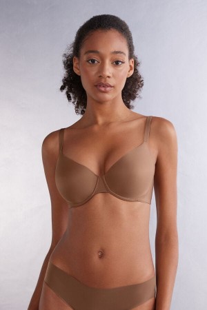 Intimissimi Francesca Ultralight Microfiber Balconette Bra Beige | SN-ITMSM56441