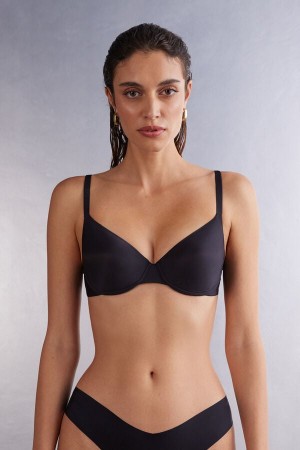 Intimissimi Francesca Ultralight Microfiber Balconette Bra Svarte | SN-ITMSM57183