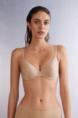 Intimissimi Francesca Ultralight Microfiber Balconette Bra Beige | SN-ITMSM57185