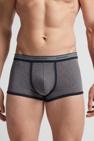 Intimissimi Fresh Supima® Bomull Boxers With Logo Mørke Grå | SN-ITMSM58524