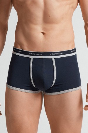 Intimissimi Fresh Supima® Bomull Boxers With Logo Blå | SN-ITMSM58525