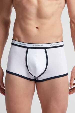 Intimissimi Fresh Supima® Bomull Boxers With Logo Hvite | SN-ITMSM58526