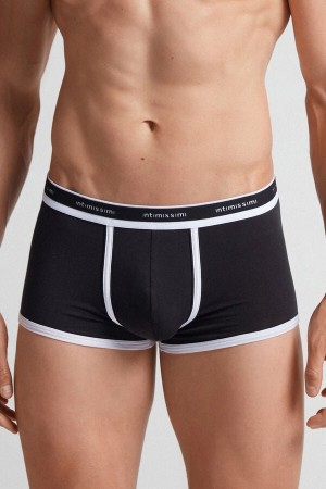 Intimissimi Fresh Supima® Bomull Boxers With Logo Svarte | SN-ITMSM58527