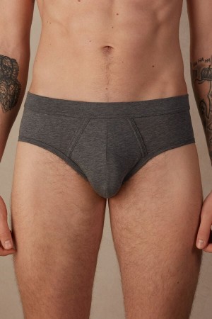 Intimissimi Fresh Supima® Bomull Briefs Mørke Grå | SN-ITMSM58572