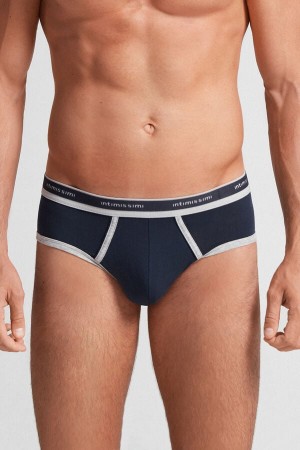 Intimissimi Fresh Supima® Bomull Briefs With Logo Blå | SN-ITMSM58573