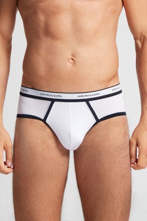 Intimissimi Fresh Supima® Bomull Briefs With Logo Hvite | SN-ITMSM58576