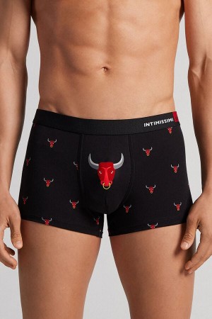 Intimissimi Fresh Supima® Bomull Bull Boxers Svarte | SN-ITMSM58518