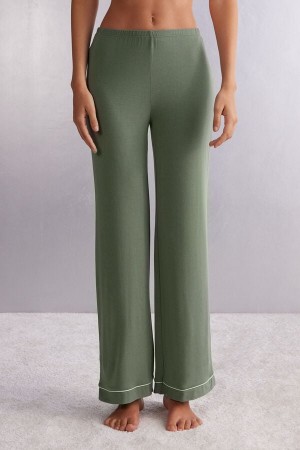 Intimissimi Full Length Modal Palazzo Pants Grønn | SN-ITMSM58275