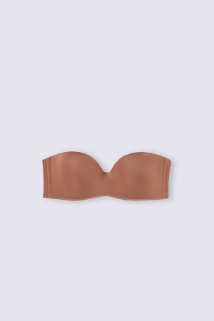 Intimissimi Gioia Bandeau Bra In Ultralight Microfiber Beige | SN-ITMSM57037