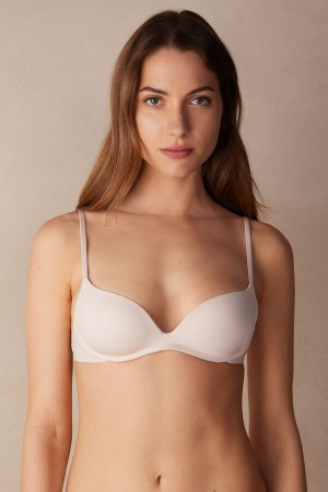 Intimissimi Gioia Push-up Bra In Ultralight Microfiber Beige | SN-ITMSM57053