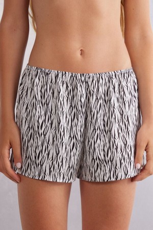 Intimissimi Go Animalier Viscose Satin Shorts Multicolor | SN-ITMSM58388