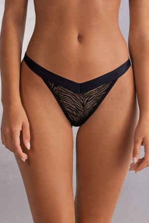 Intimissimi Go Animalier ‘80s Stil Brazilian Svarte | SN-ITMSM57494