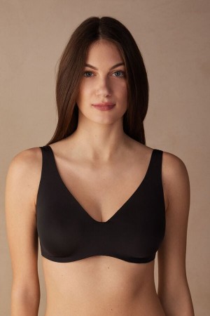 Intimissimi Greta Balconette Bra In Ultralight Microfiber Svarte | SN-ITMSM56491