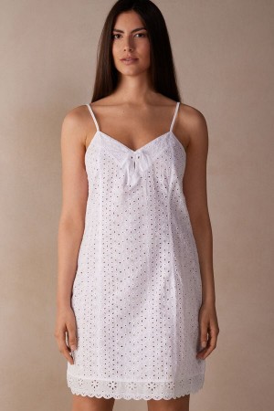 Intimissimi Hello Sunshine Sangallo Blonder Chemise Hvite | SN-ITMSM57822