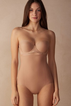Intimissimi High Liv Shaping Hipster In Seamless Microfiber Beige | SN-ITMSM57779