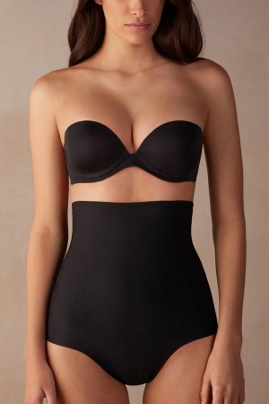 Intimissimi High Liv Shaping Hipster In Seamless Microfiber Svarte | SN-ITMSM57780