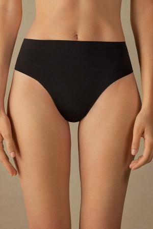 Intimissimi High Liv Thong In Seamless Ultralight Microfiber Svarte | SN-ITMSM57777