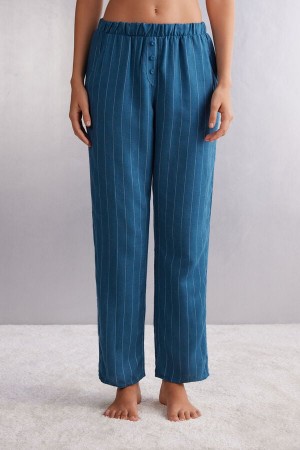 Intimissimi Komfort First Full Length Woven Modal Pants Blå | SN-ITMSM58285