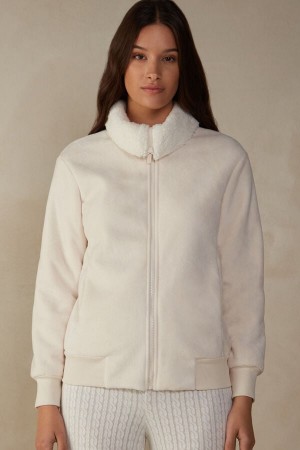 Intimissimi Lady From The Mountains Fleece Bomber Beige | SN-ITMSM58422